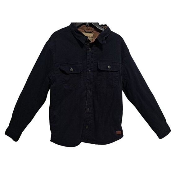 Jachs NY Mens L Rustic Overshirt Blend Shacket Blue Button Front Outdoor Casual - Picture 1 of 6